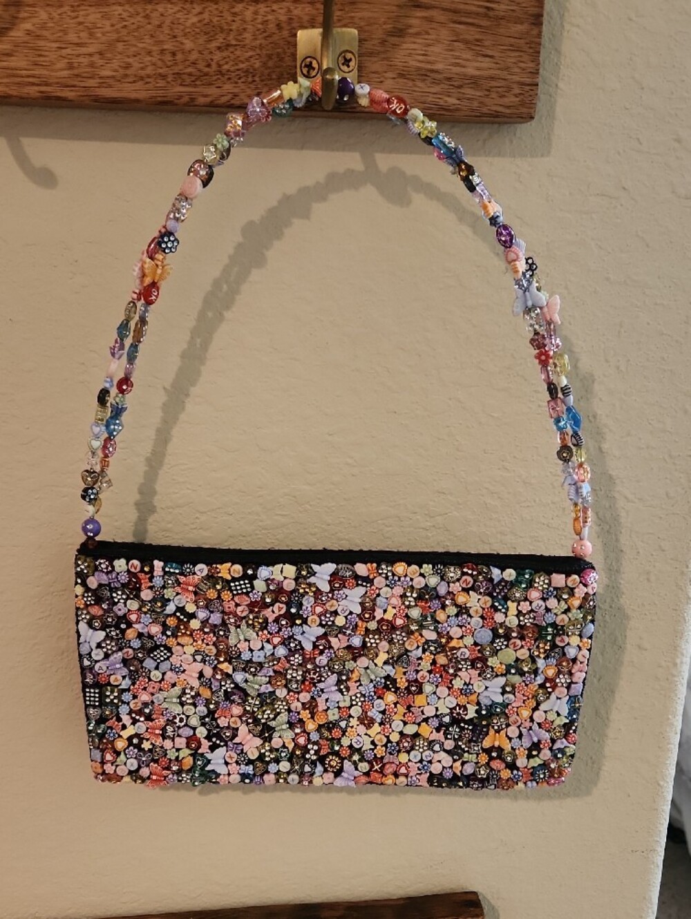 Multicolor Beaded Floral Evening Clutch
